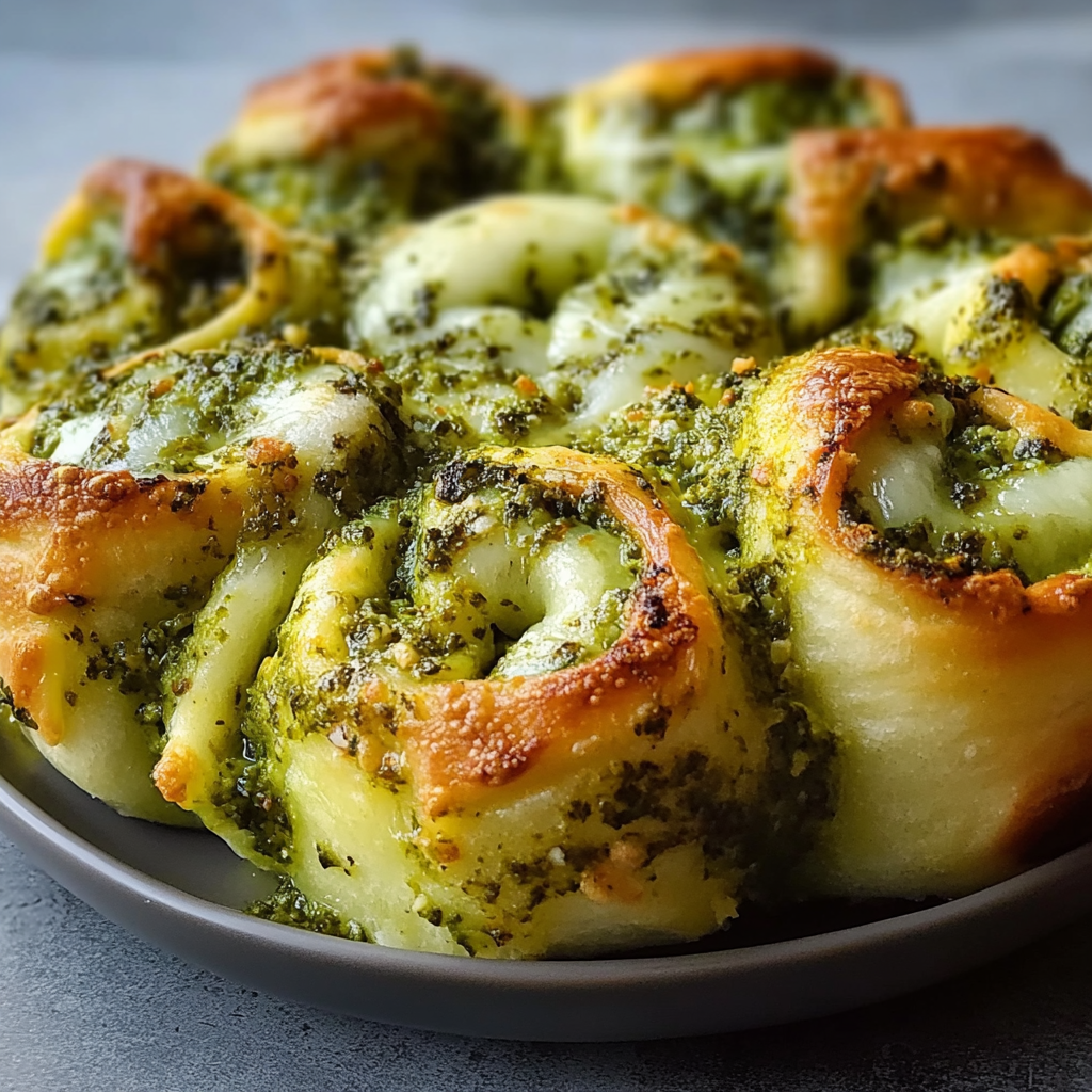 Recipe preparation for Cheesy Pesto Rolls Recipe