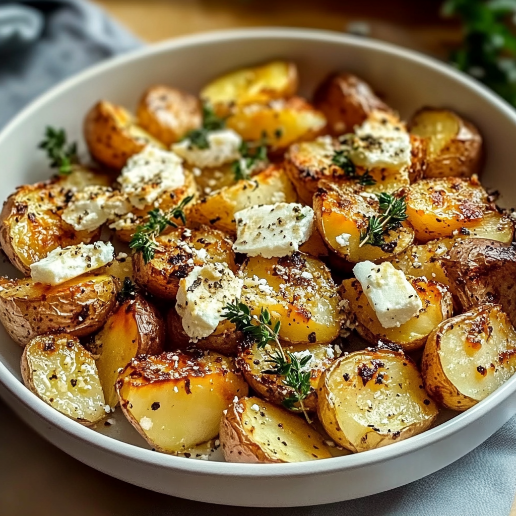 Recipe preparation for Baked Feta Potatoes
