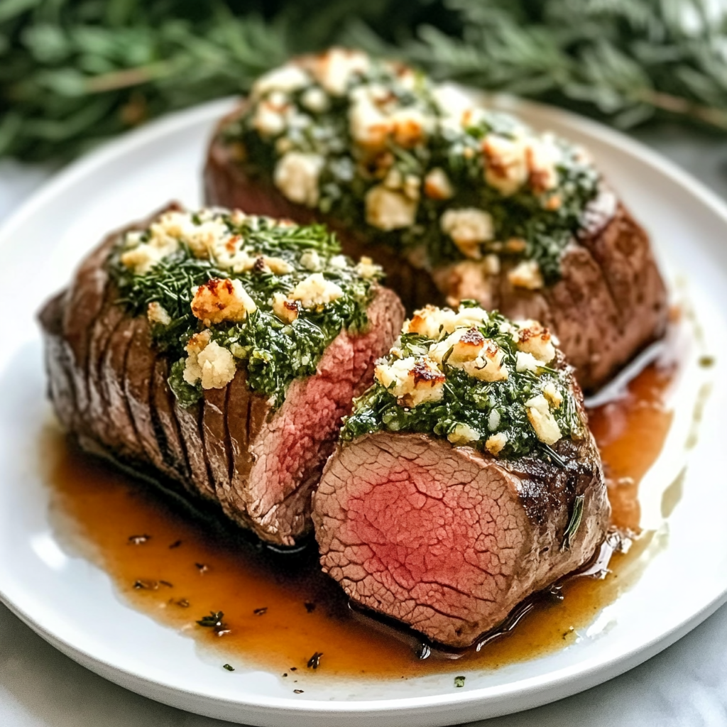 Recipe preparation for Stuffed Beef Tenderloin