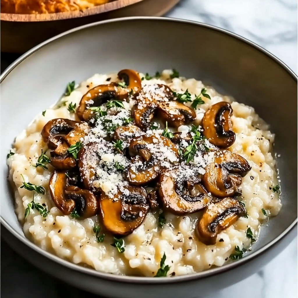 Recipe preparation for Wild Mushroom Risotto