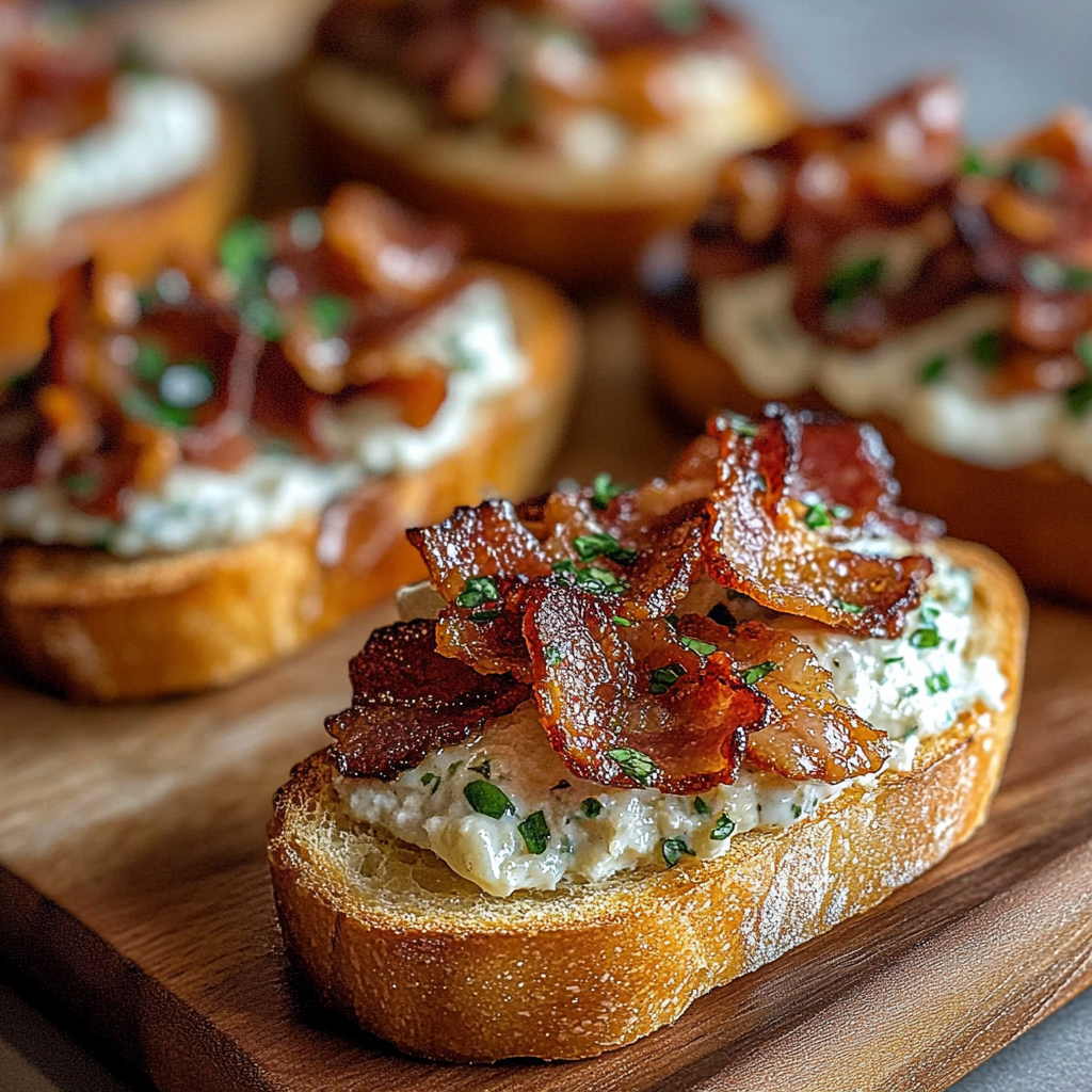 Recipe preparation for Million Dollar Bacon Crostini