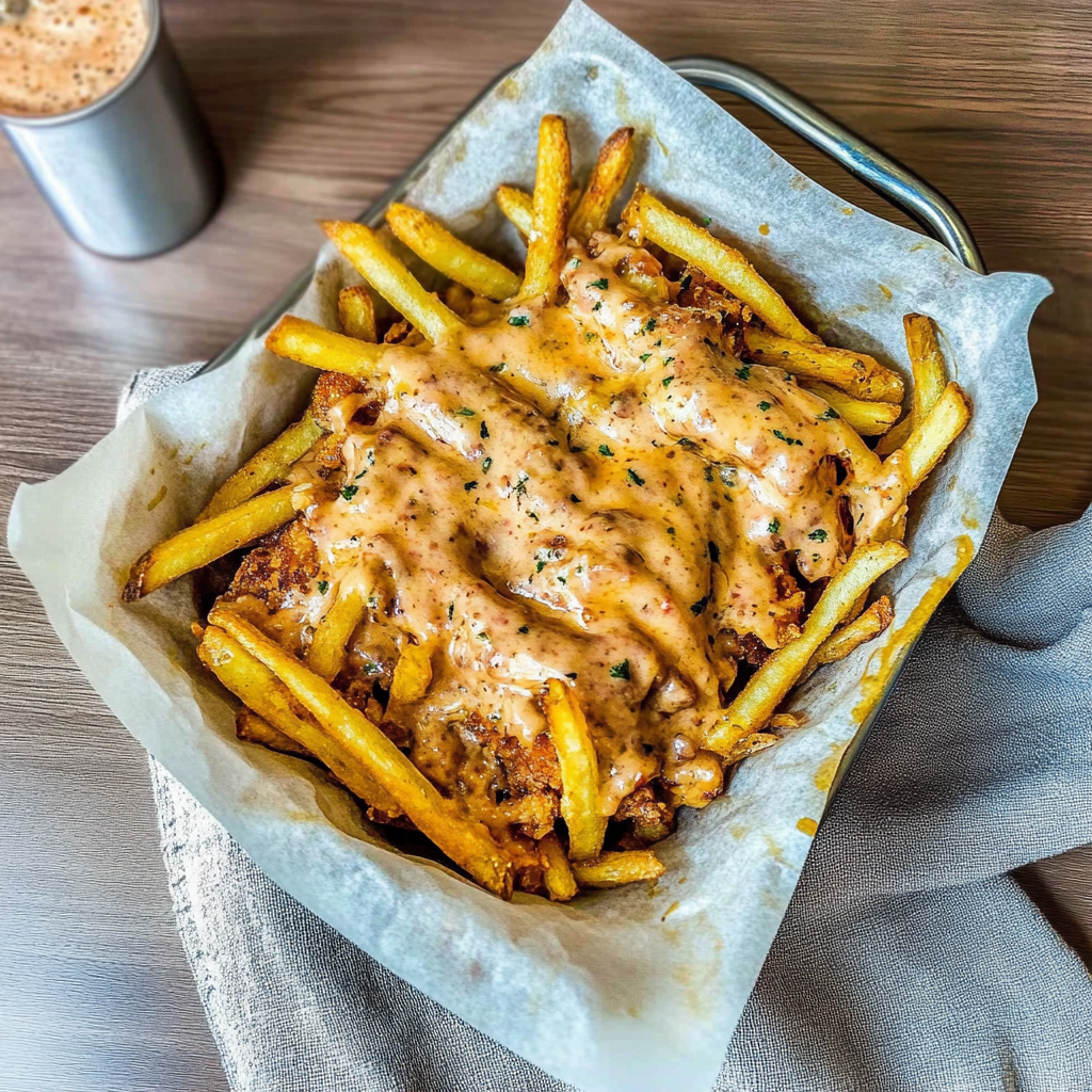 Recipe preparation for In-N-Out Copycat Animal Style Fries