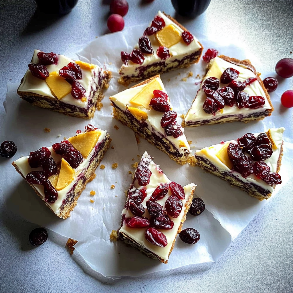 Recipe preparation for Sweet Cranberry Bliss Bars