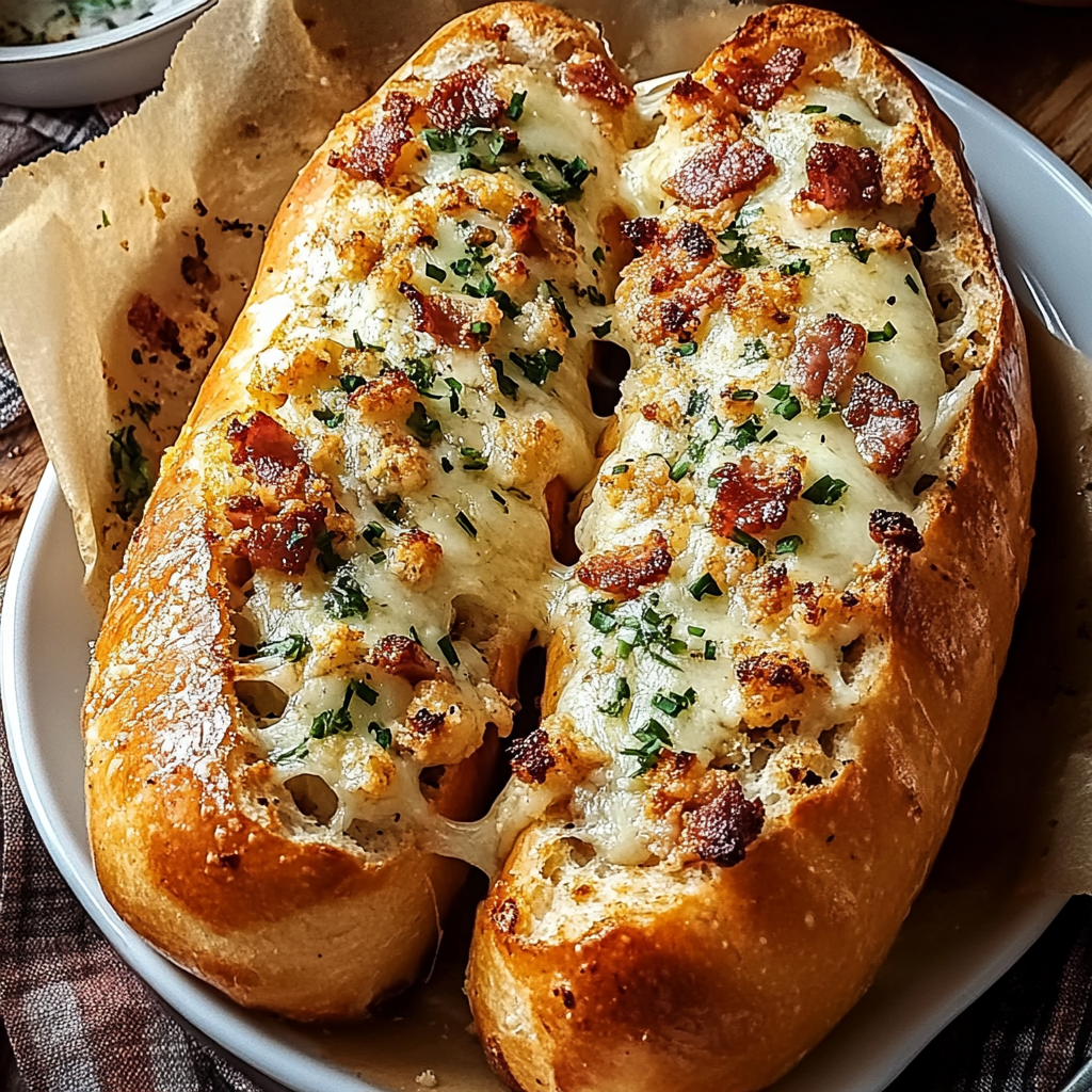 Recipe preparation for Chicken Bacon Ranch Stuffed Bread