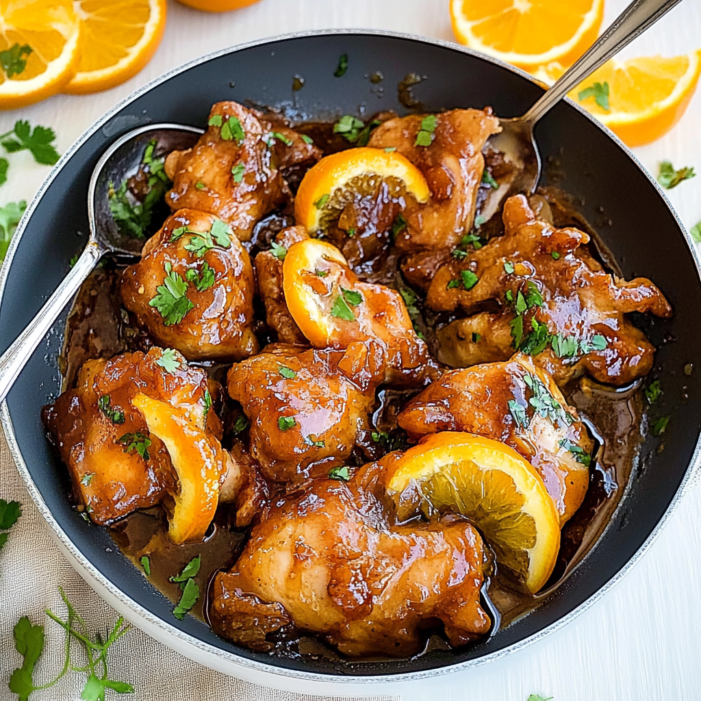 Recipe preparation for Spiced Orange Glazed Chicken