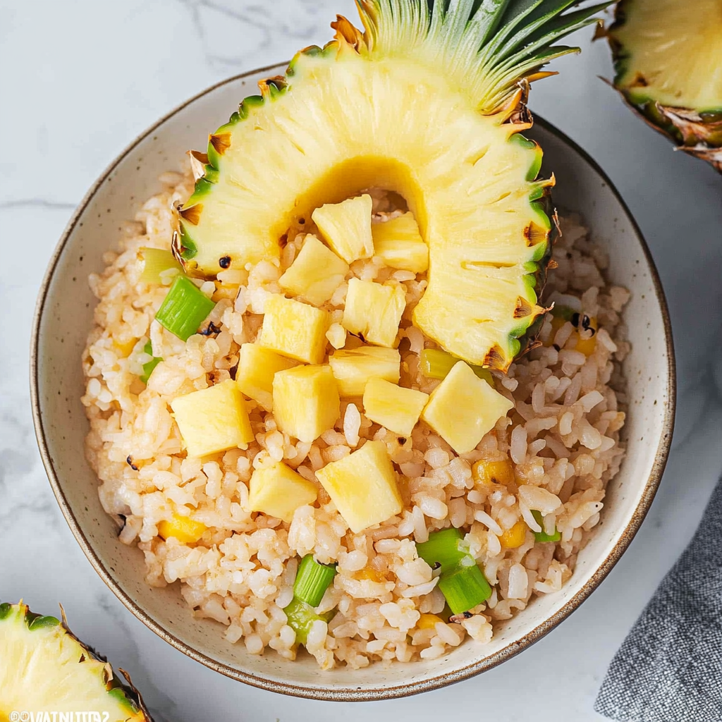 Recipe preparation for Creamy Coconut Pineapple Rice
