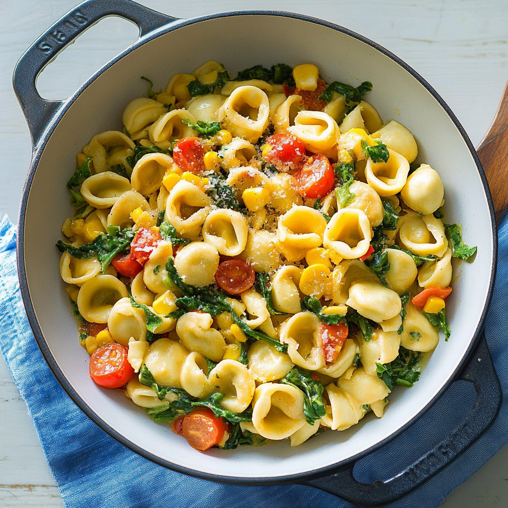 Recipe preparation for Cheese Tortellini With Tomatoes And Corn