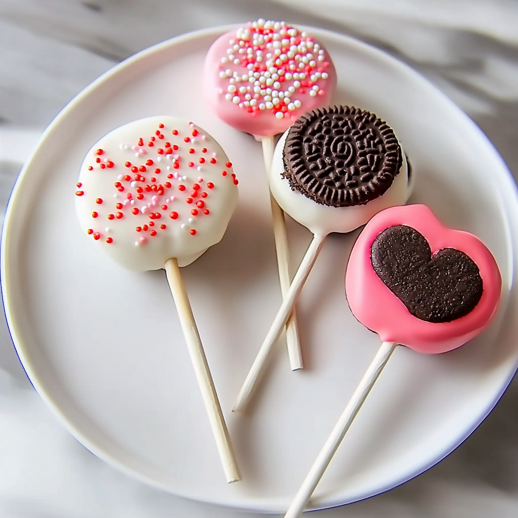 Recipe preparation for Valentine’s Day Oreo Pops