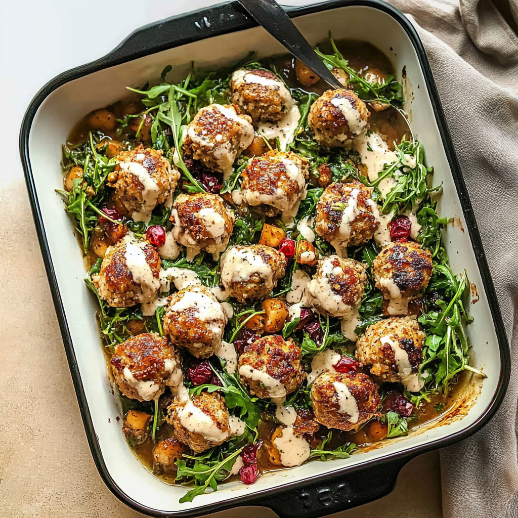 Recipe preparation for Christmas Spiced Turkey Meatball Bake