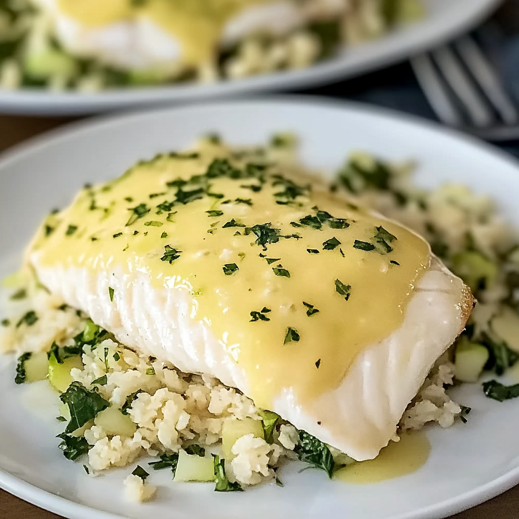 Recipe preparation for Baked Halibut with Lime Garlic Sauce