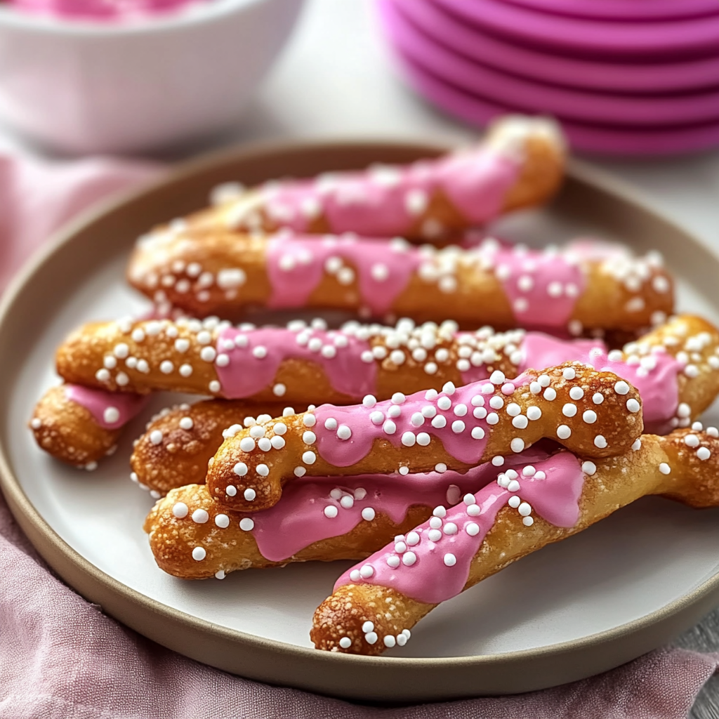 Recipe preparation for Valentine’s Pretzels