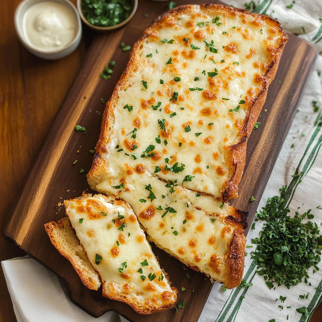 Recipe preparation for Garlic Cheese Bread