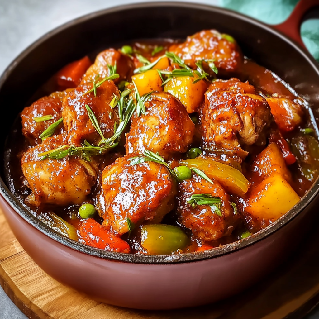 Recipe preparation for Brown Stew Chicken Recipe