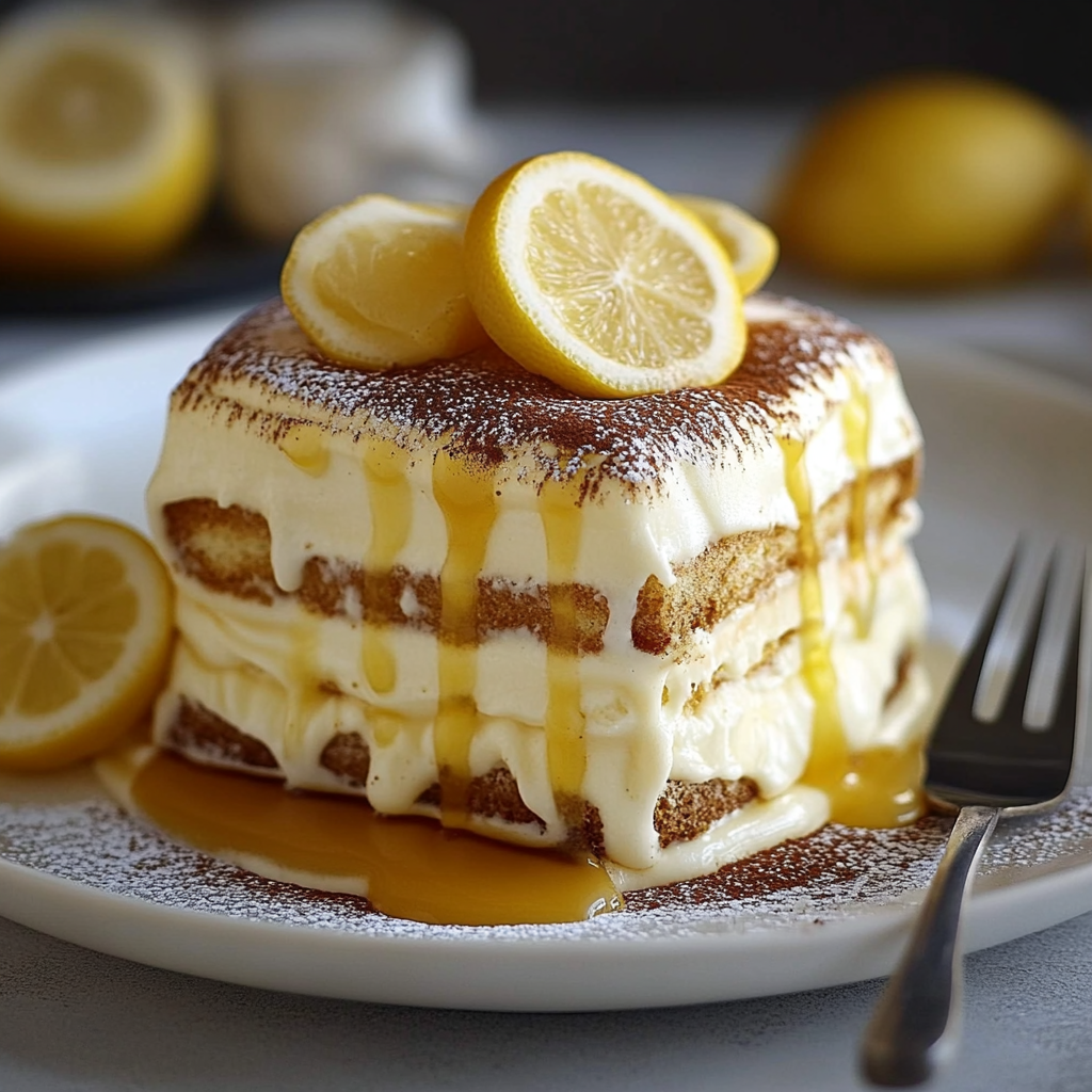 Recipe preparation for Lemon Tiramisu with Curd