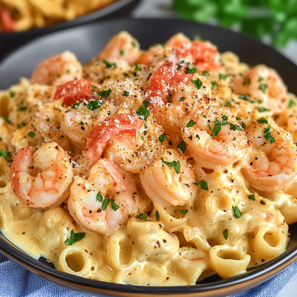 Recipe preparation for Creamy Cajun Shrimp Pasta