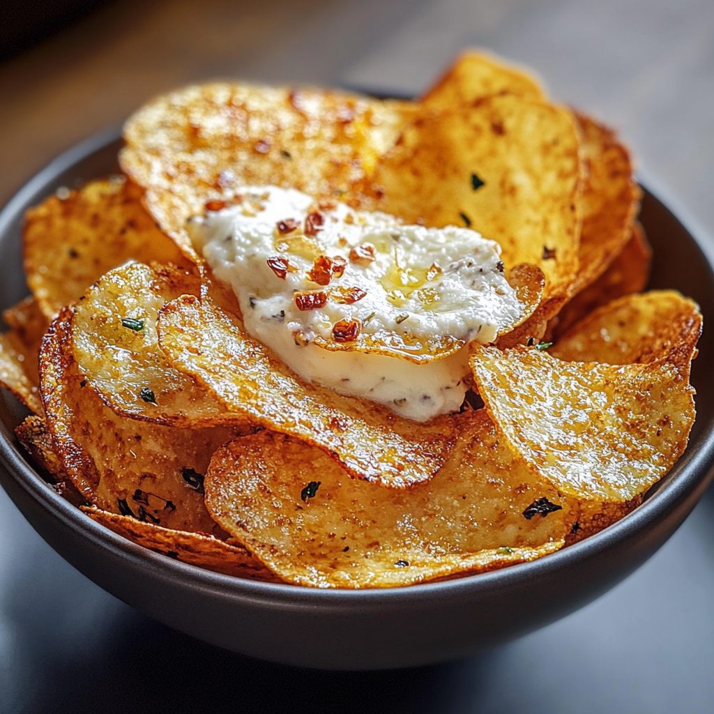 Recipe preparation for Crunchy Cottage Cheese Chips