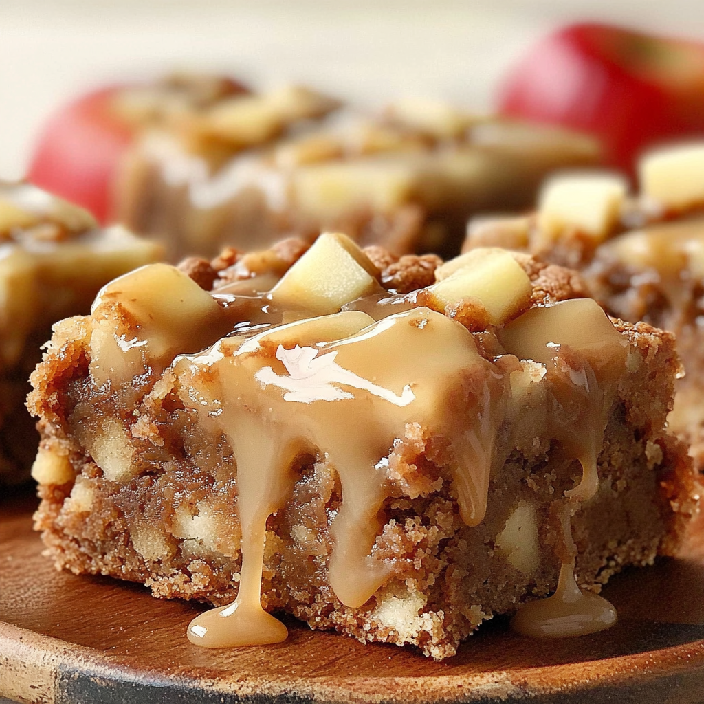 Recipe preparation for Apple Brownie with Maple Glaze