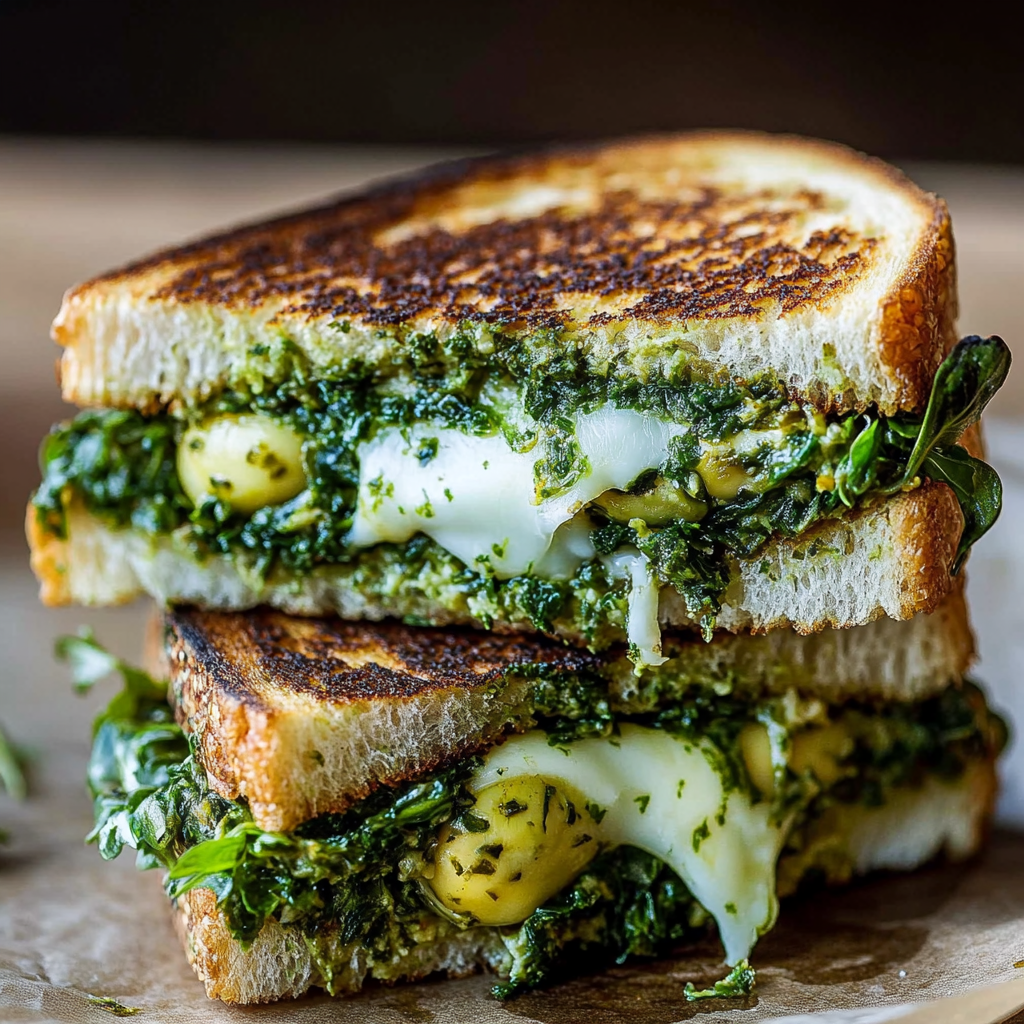 Recipe preparation for Vegan Green Goddess Grilled Cheese