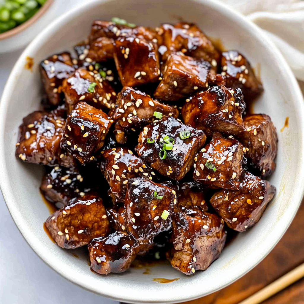 Recipe preparation for Asian Steak Bites