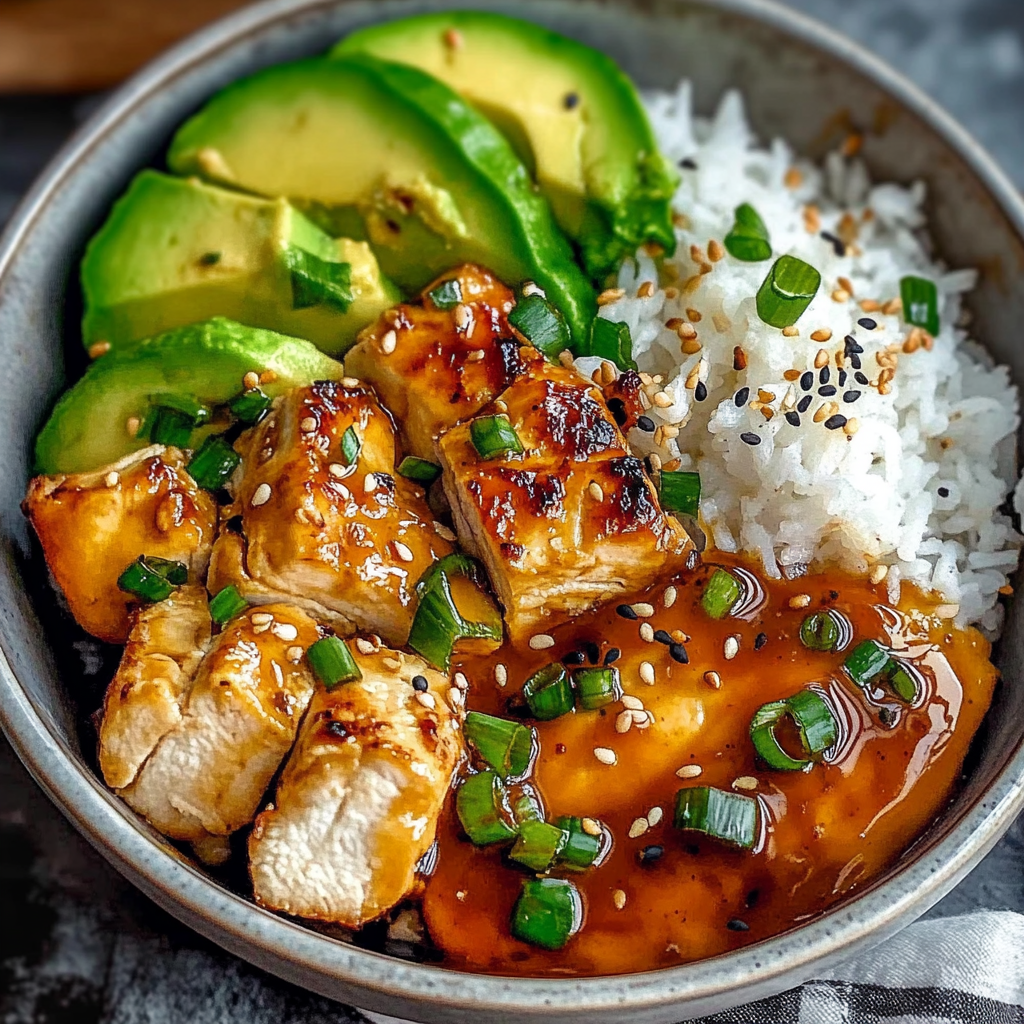 Recipe preparation for Spicy Honey Ginger Chicken Bowls