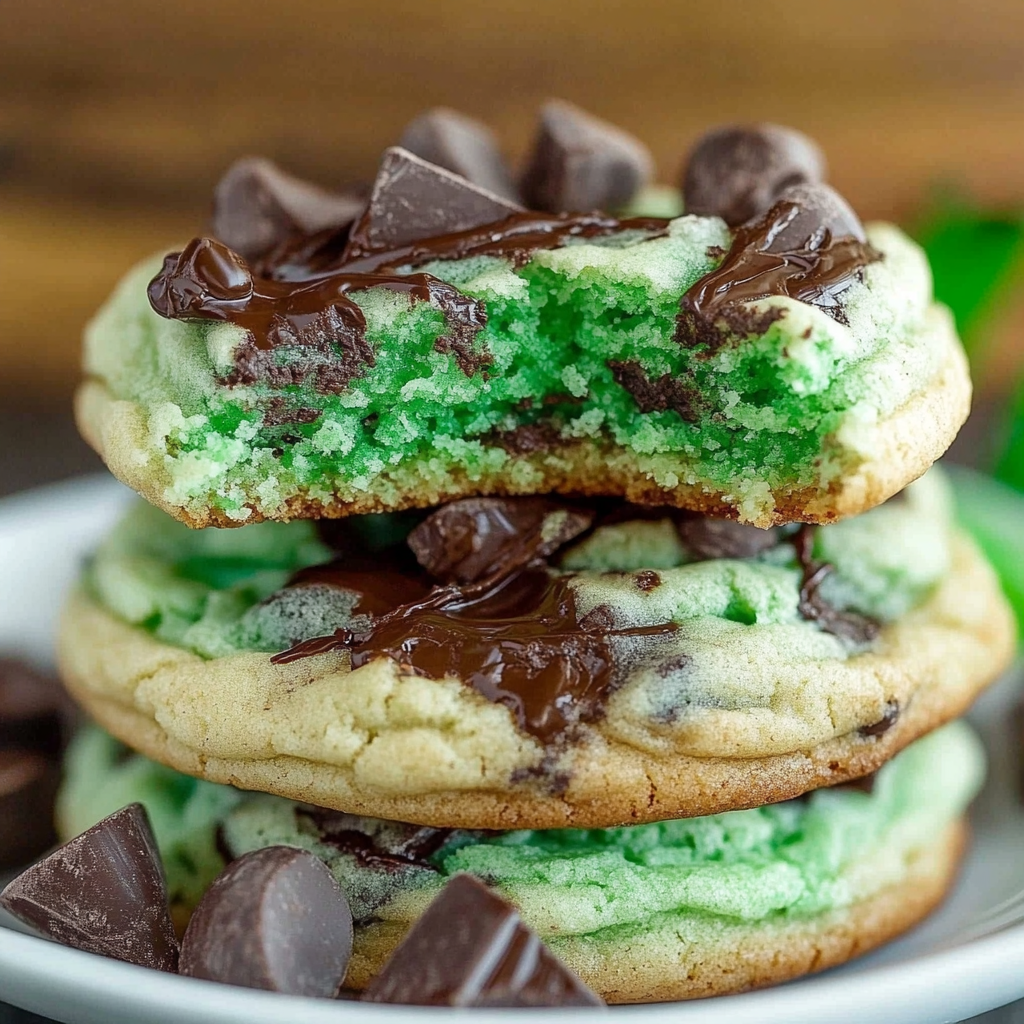 Recipe preparation for Mint Chocolate Chip Cookies