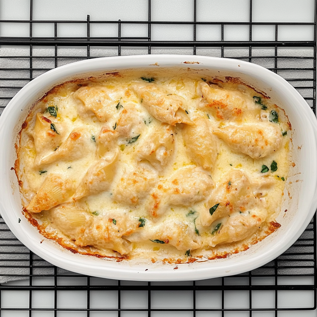 Recipe preparation for Shrimp Scampi Stuffed Shells