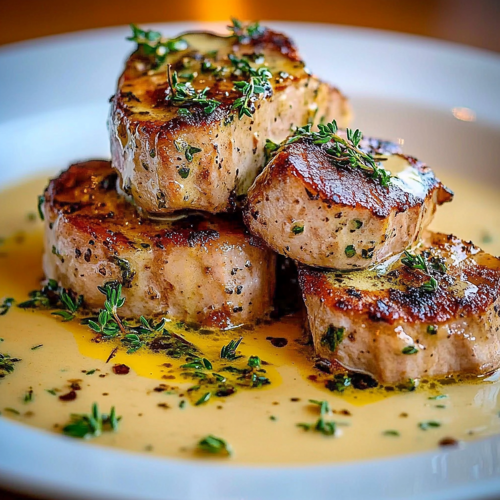 Recipe preparation for Pork Tenderloin Dijon Cream