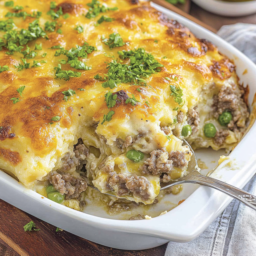 Recipe preparation for Hamburger Hashbrown Casserole Bake