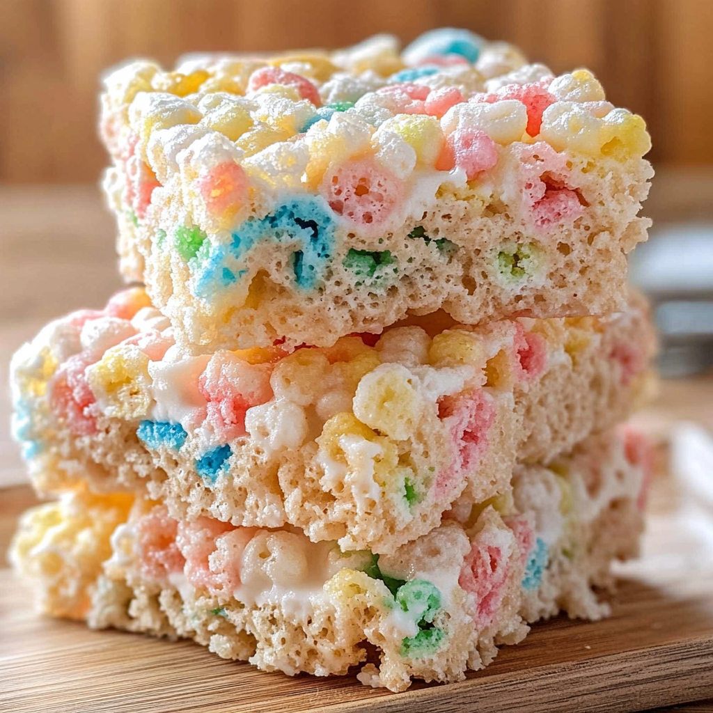 Recipe preparation for Rainbow Rice Krispie Treats
