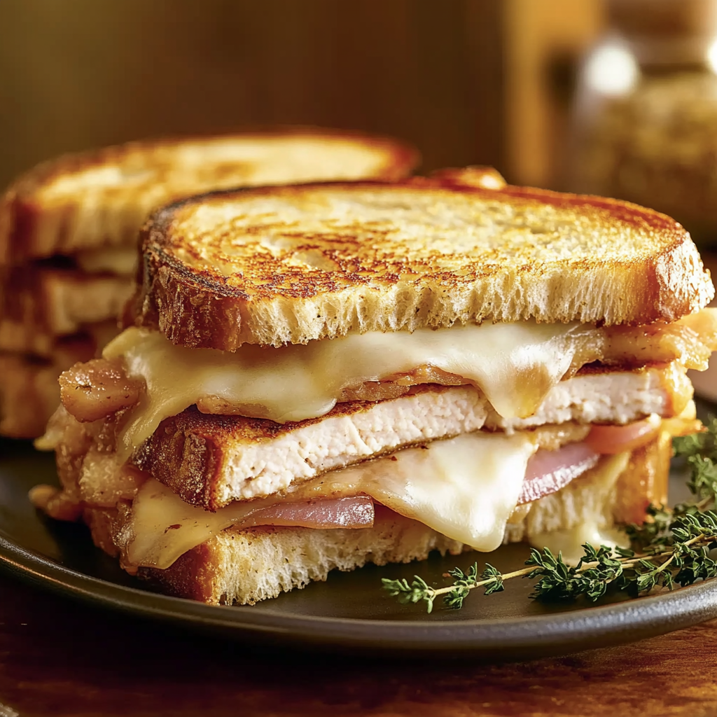 Recipe preparation for Turkey Dijon Melt Sandwiches