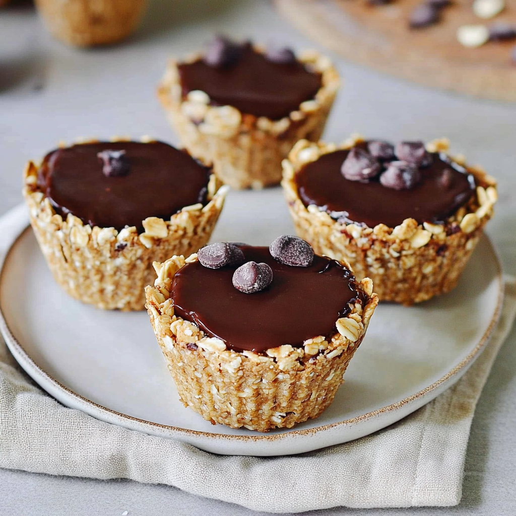 Recipe preparation for Granola Cups mit Nussmus