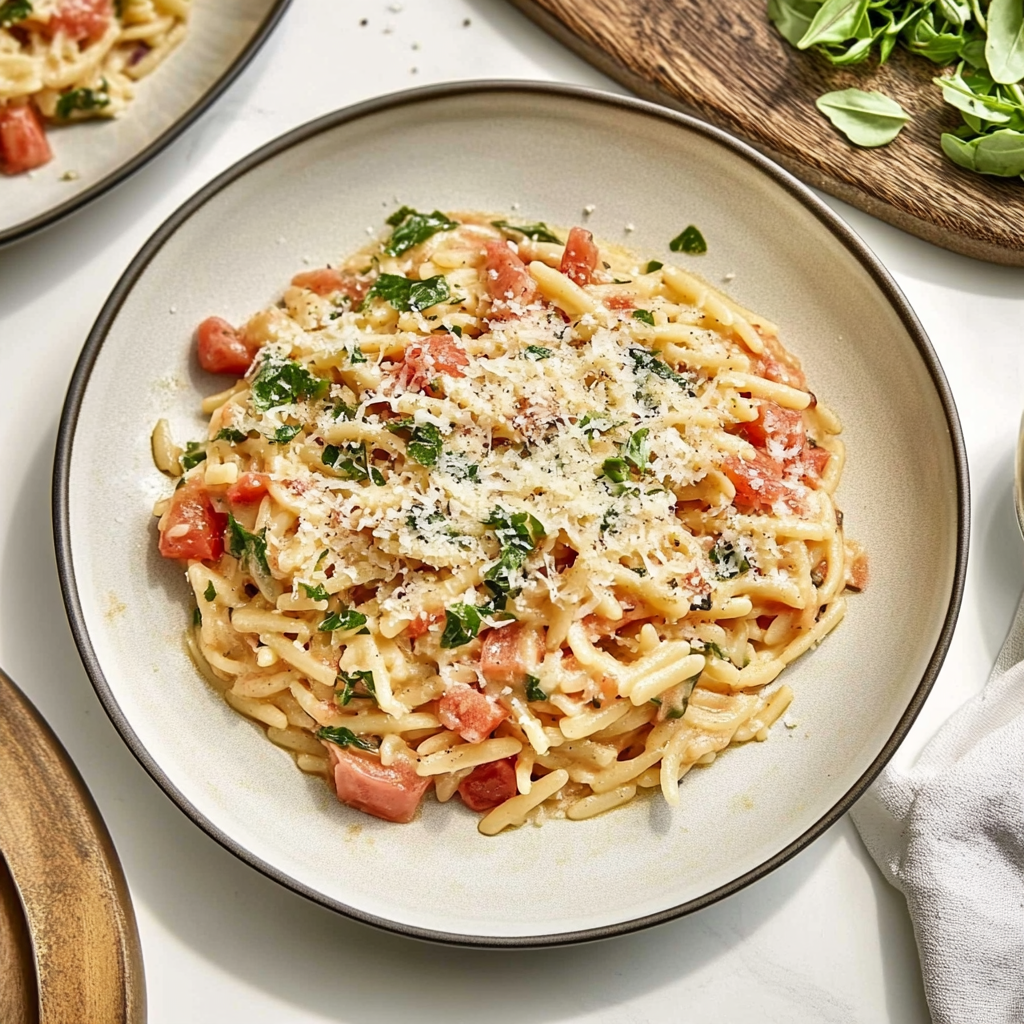 Recipe preparation for Tuscan Orzo