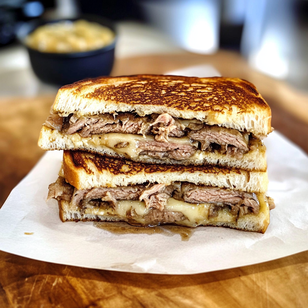 Recipe preparation for steak grilled cheese