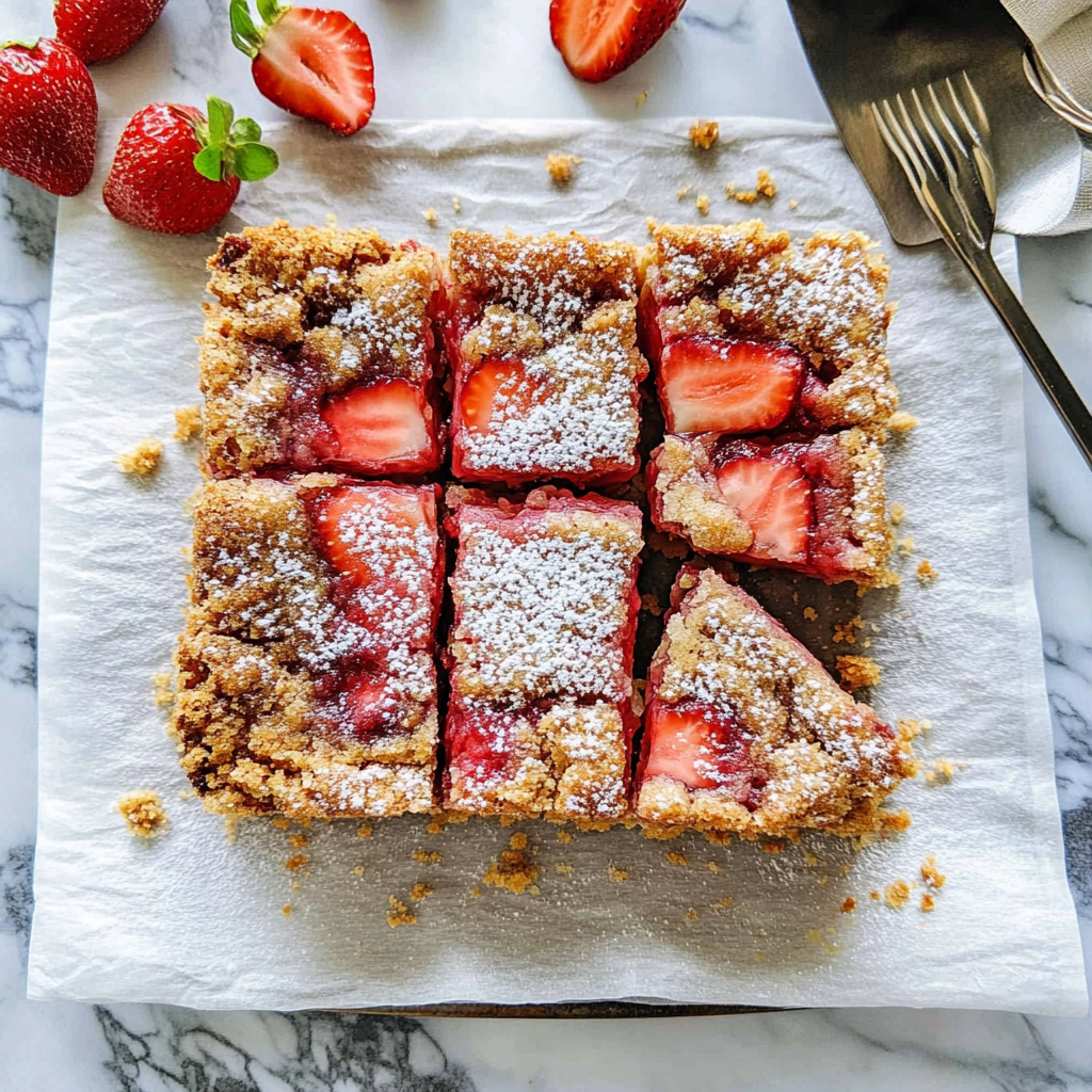 Recipe preparation for strawberry rhubarb bars