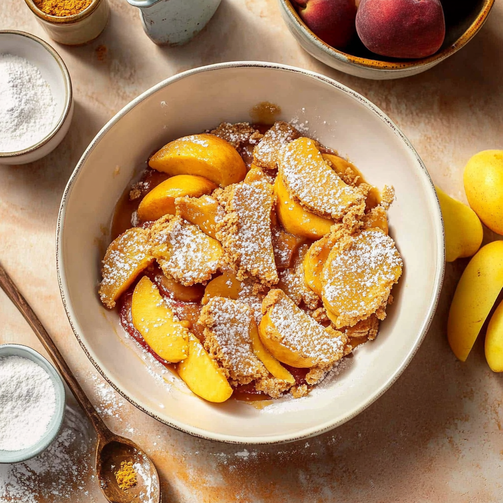 Recipe preparation for Paleo Peach Cobbler