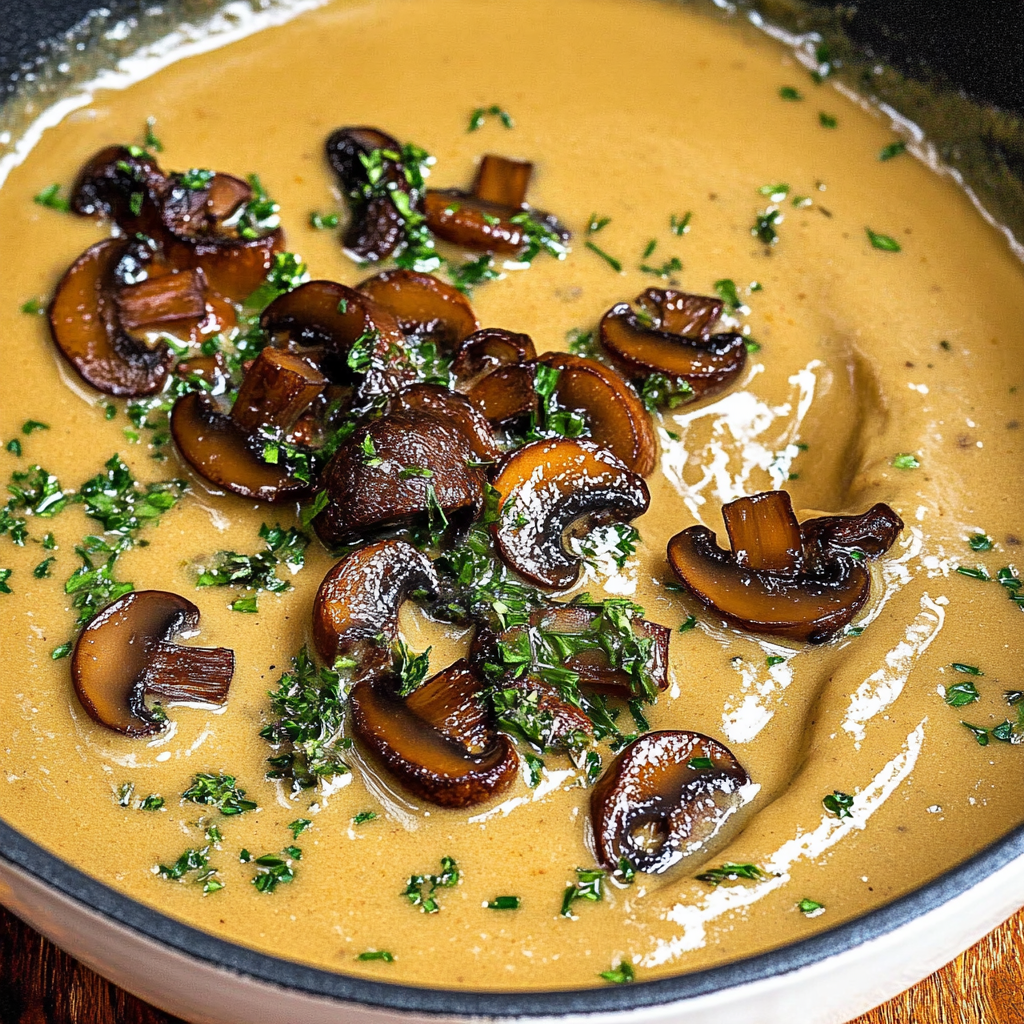 Recipe preparation for cream of mushroom soup