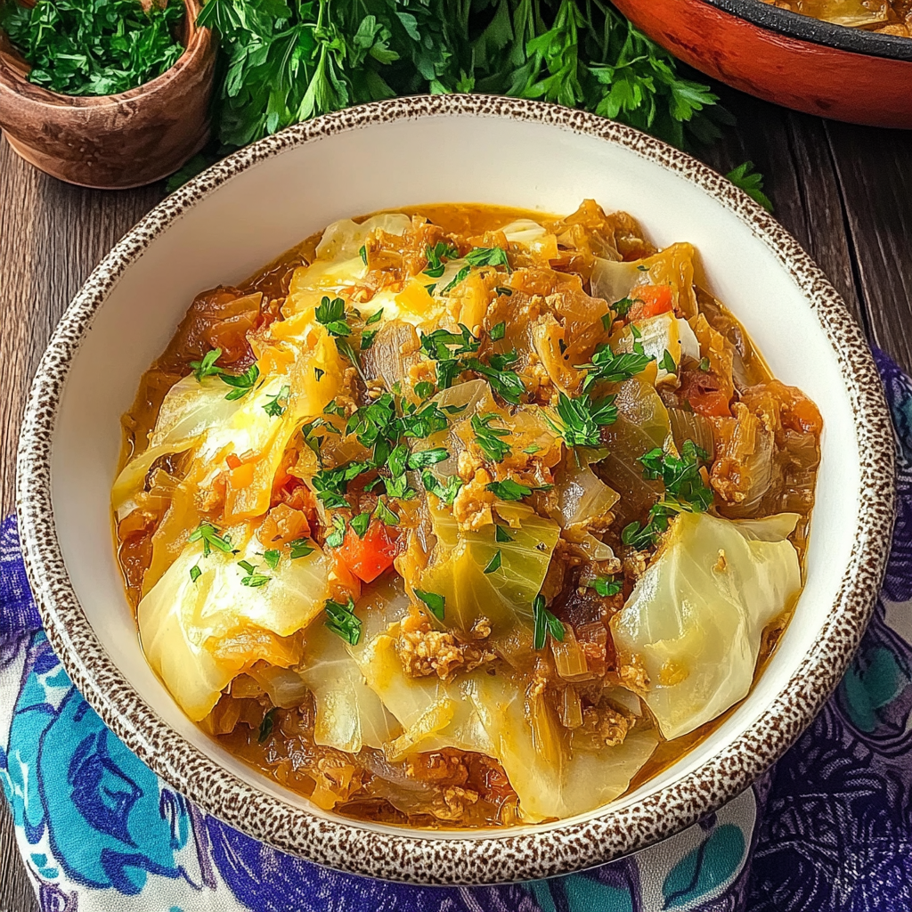 Recipe preparation for turkish cabbage stew