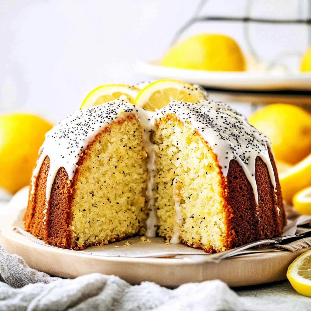 Recipe preparation for lemon poppy seed cake