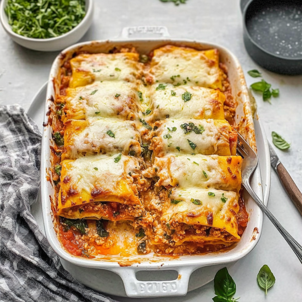 Recipe preparation for Protein Veggie Lasagna