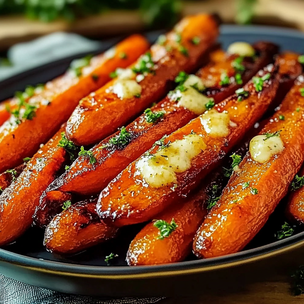 Recipe preparation for Honey Garlic Roasted Carrots