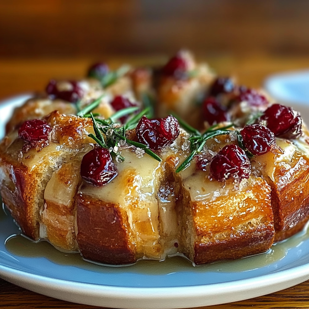 Recipe preparation for Pull-Apart Bread with Cranberry & Brie