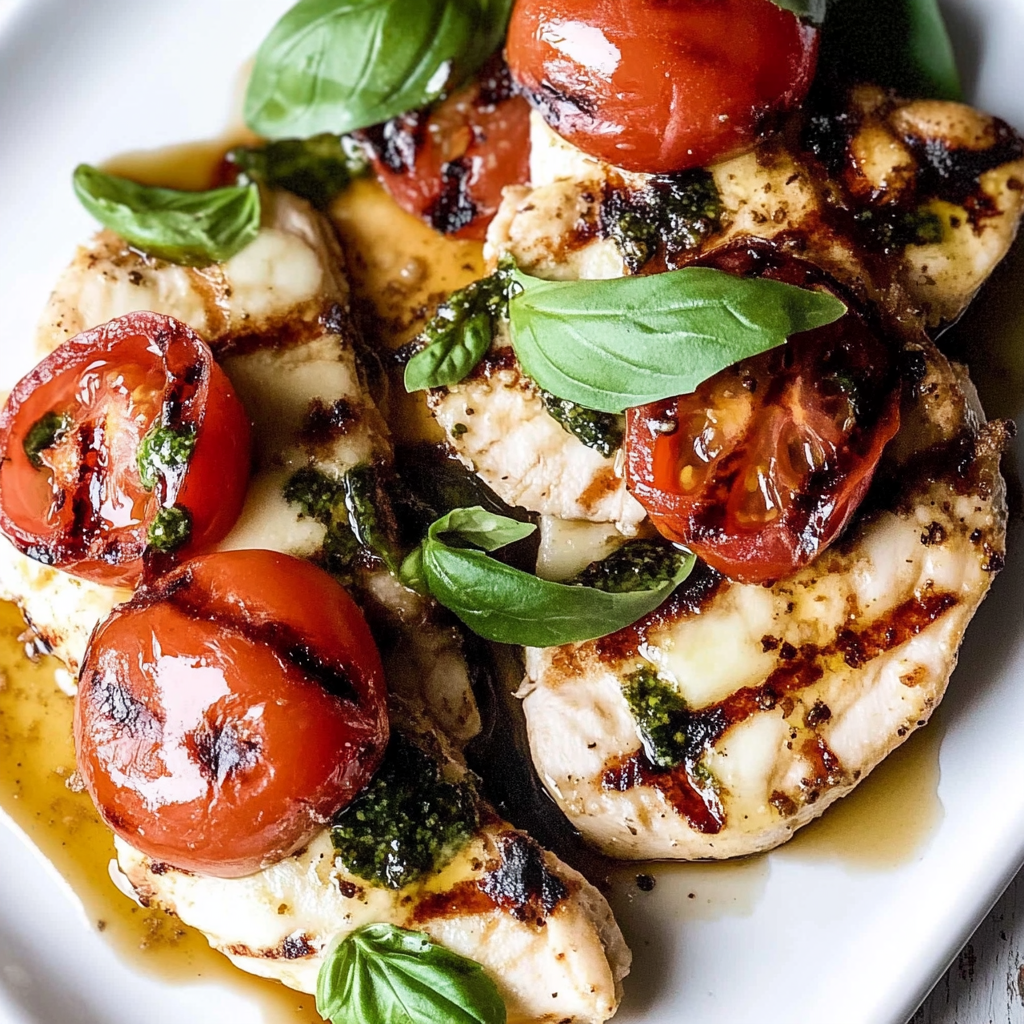 Recipe preparation for Caprese Chicken Skillet