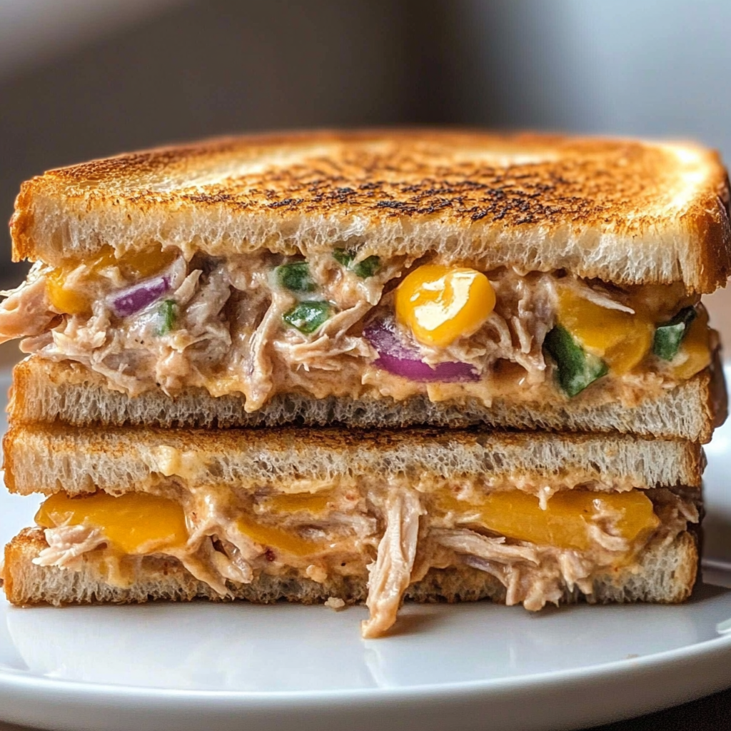 Recipe preparation for Spicy Tuna Melt Sandwich