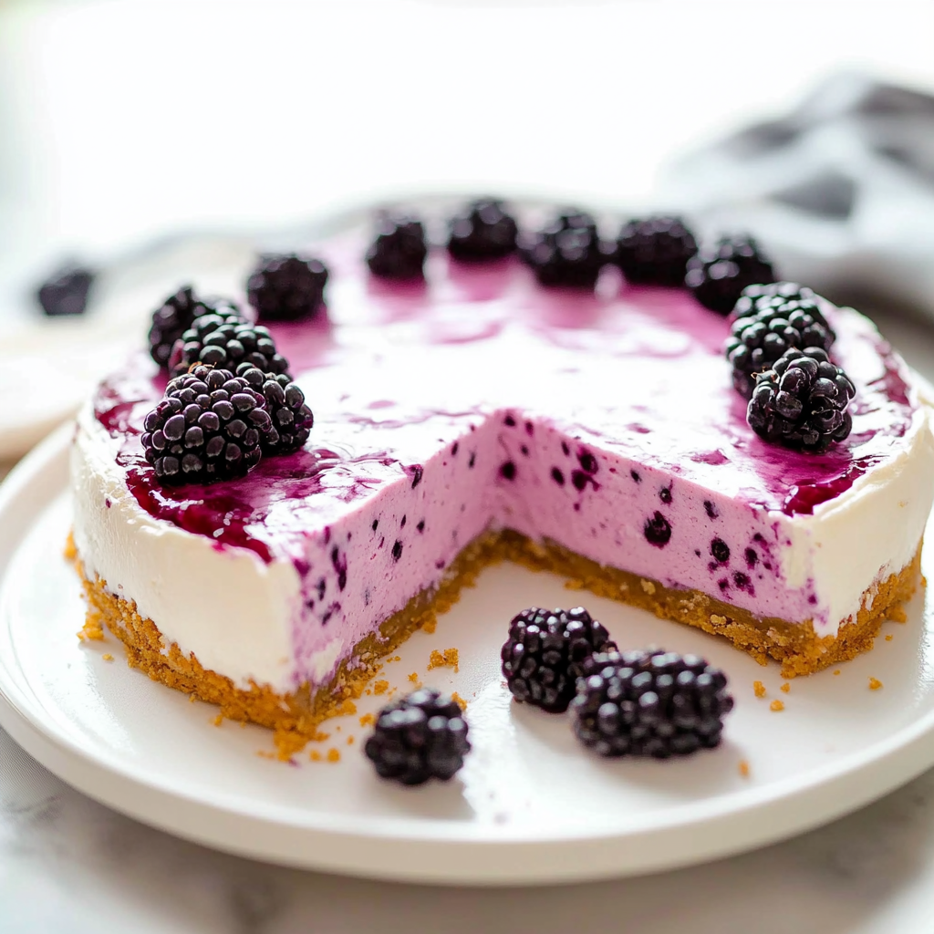 Recipe preparation for Blackberry Cheesecake