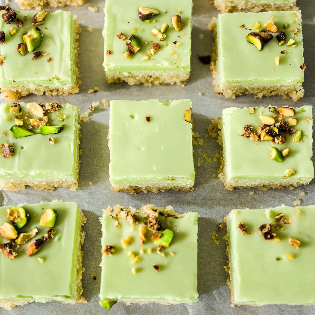 Recipe preparation for Pistachio Cream Bars