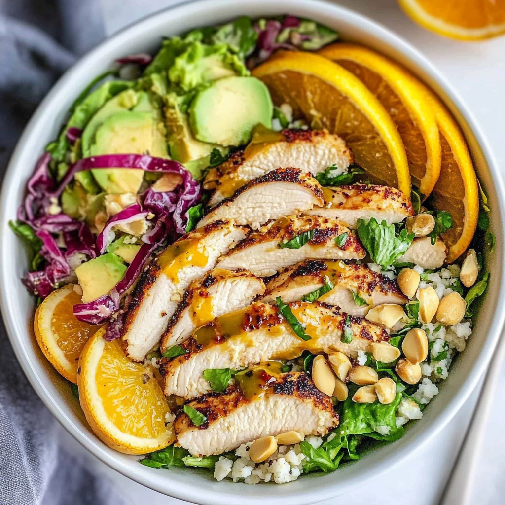 Recipe preparation for Citrus Herb Chicken Salad Bowl