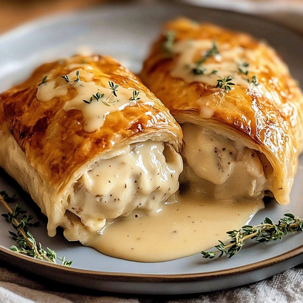 Recipe preparation for Chicken Wellington with Dijon Sauce