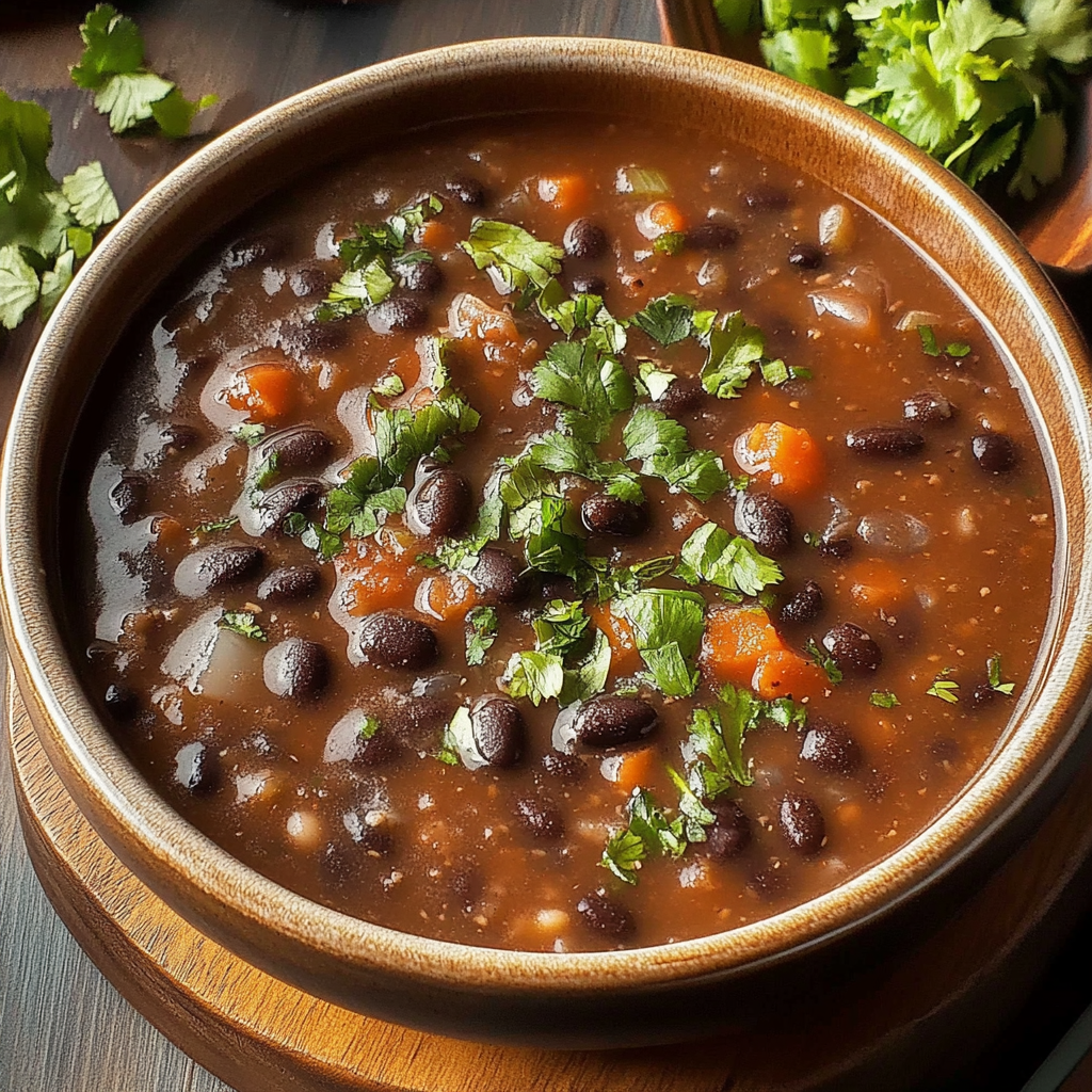 Recipe preparation for Spicy Black Bean Soup