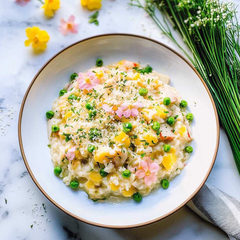 Recipe preparation for Spring Vegetable Risotto