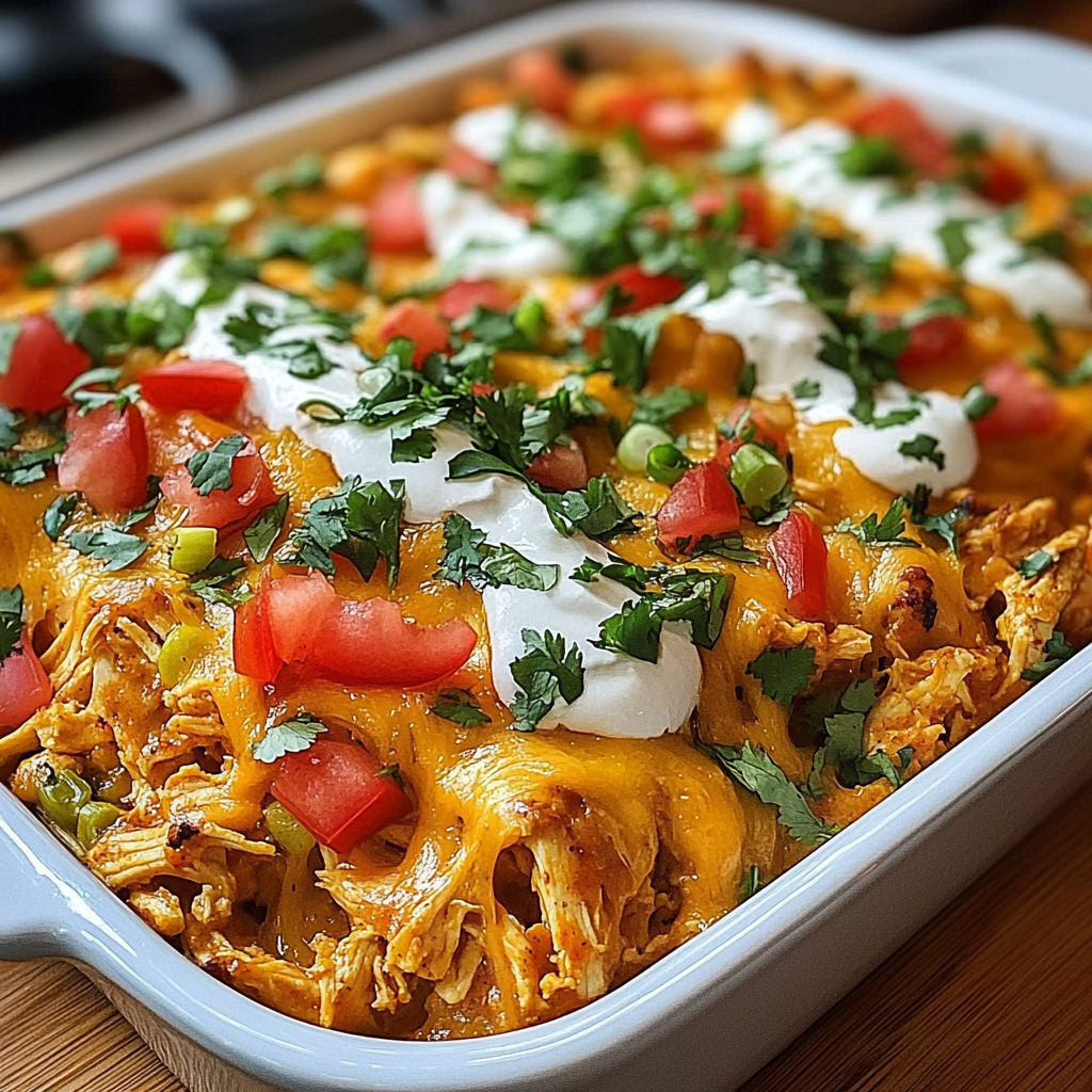Recipe preparation for Fajita Chicken Casserole Bake
